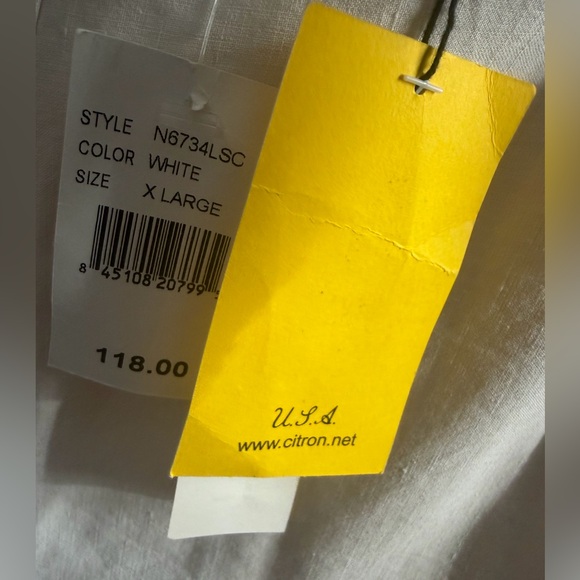 NWT Citron Sant Monica White Linen - Silk Blend Pants - Picture 7 of 8